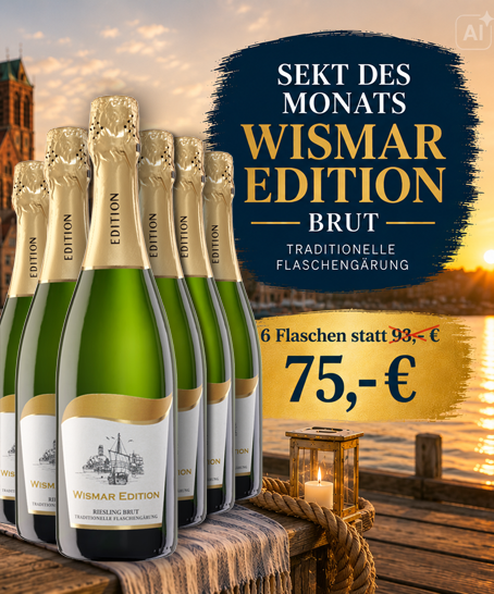 Foto: Abbildung zeigt das Produkt Wismar Edition brut - 6 Flaschen
